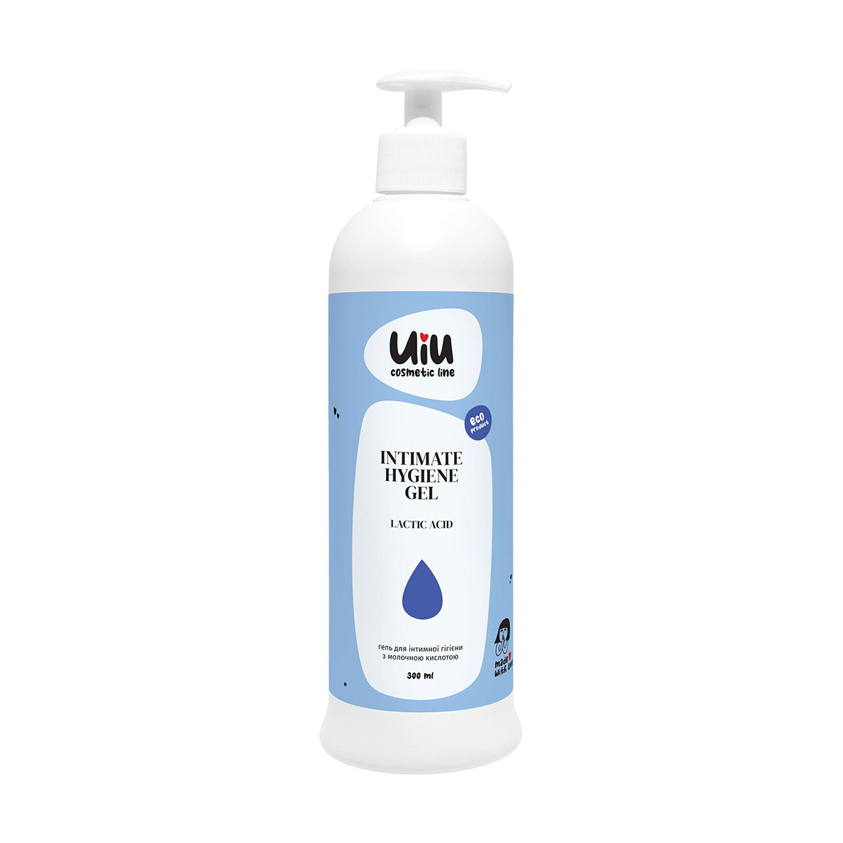 Гель для інтимної гігієни UIU Intimate Hygiene Gel Lactic Acid з молочною кислотою, 300 мл